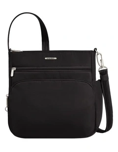 Classic Anti-Theft North/South Crossbody Bag in Black