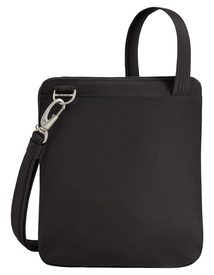 Classic Anti-Theft Slim Double Zip Crossbody Bag in Black image 2
