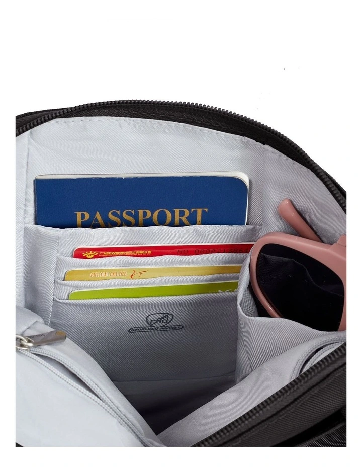 Classic Anti-Theft Slim Double Zip Crossbody Bag in Black image 5