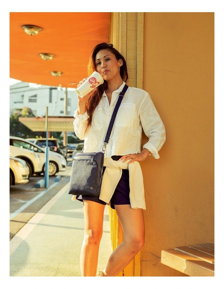 Metro Anti-Theft Small Crossbody Bag in Navy Heather image 6