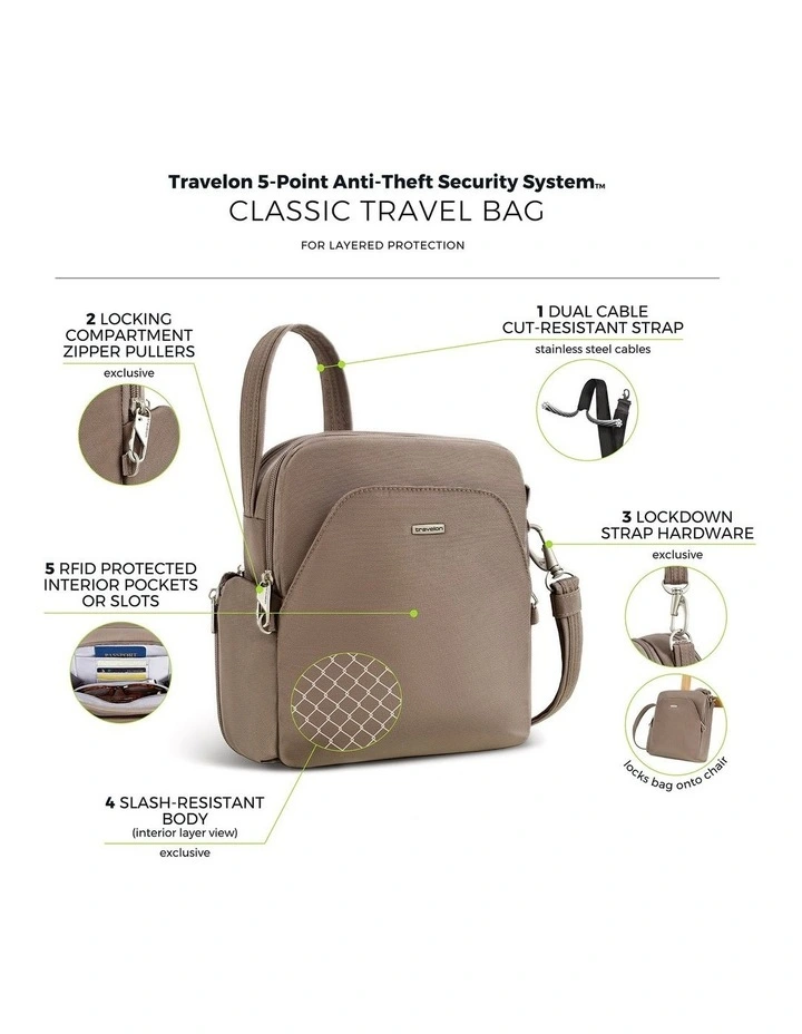 Classic Anti-Theft Travel Bag in Hazelnut image 7