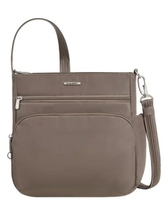 Classic Anti-Theft North/South Crossbody Bag in Hazelnut