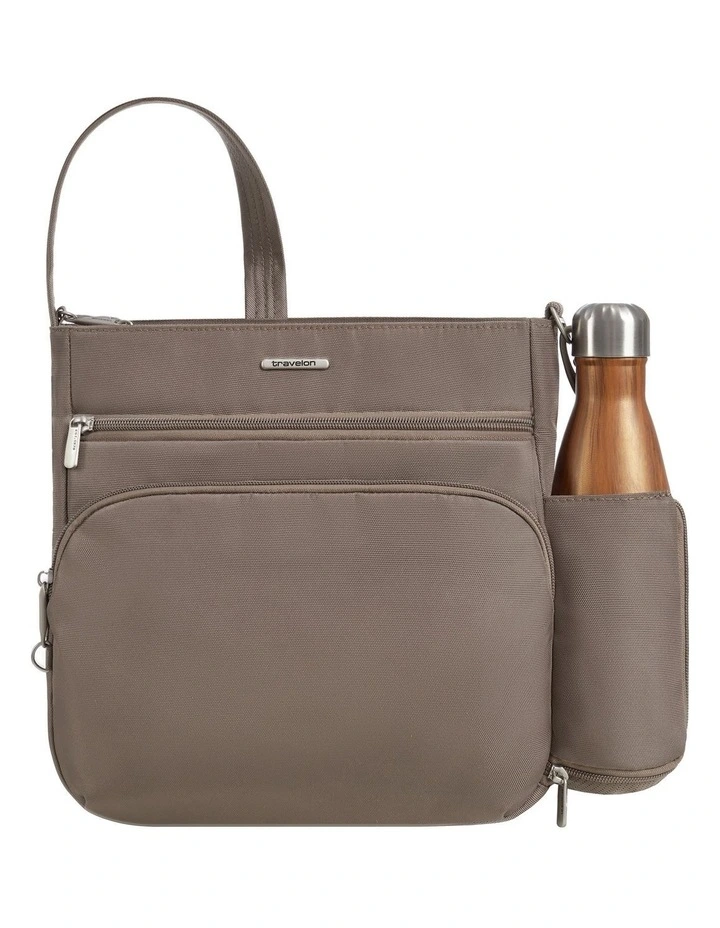 Classic Anti-Theft North/South Crossbody Bag in Hazelnut image 5