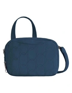 Runways Anti-Theft Tablet Double Compartment Crossbody Bag in Ocean