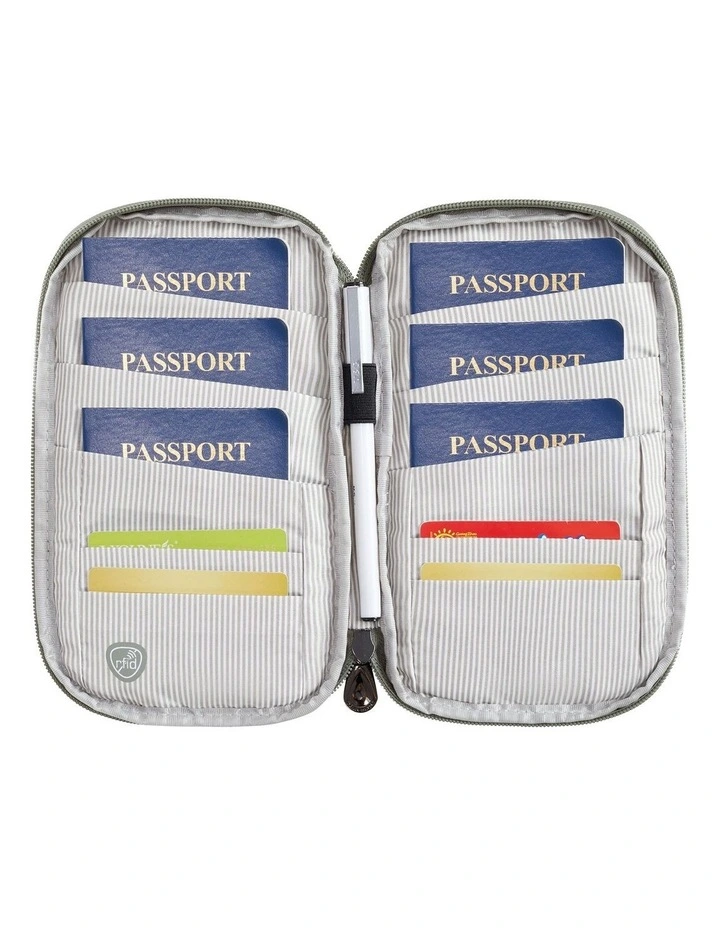 RFID Blocking Family Passport Wallet in Moss image 4