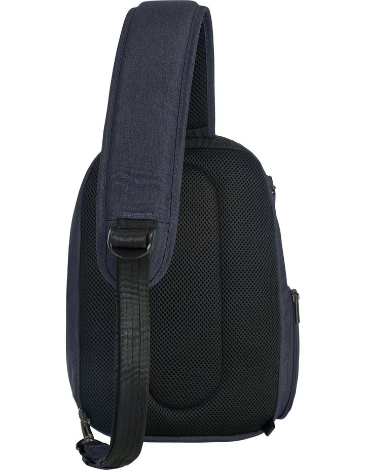Metro Anti-Theft Tablet Sling Bag in Navy Heather image 2