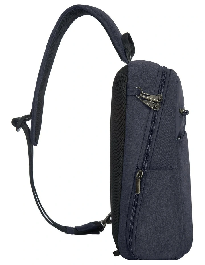 Metro Anti-Theft Tablet Sling Bag in Navy Heather image 3