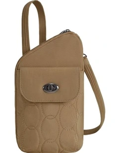 Runways Anti-Theft Slim Asymmetric Crossbody Bag in Latte
