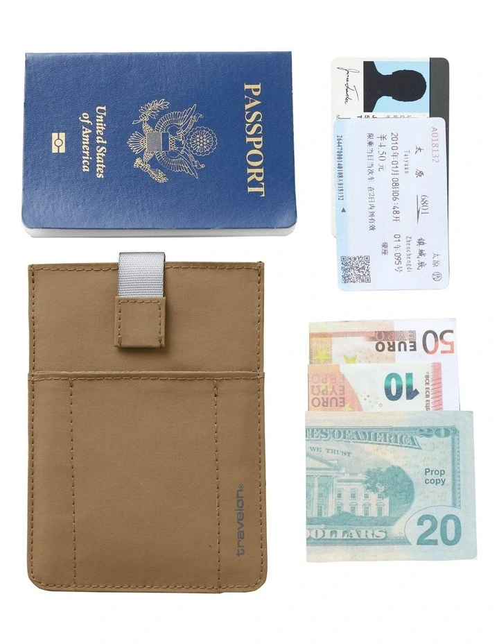 RFID Blocking Pull-Up Passport Holder in Latte image 6