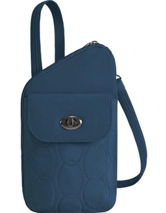 Runways Anti-Theft Slim Asymmetric Crossbody Bag in Ocean