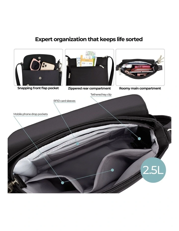Classic Anti-Theft Mini Shoulder Bag in Black image 4