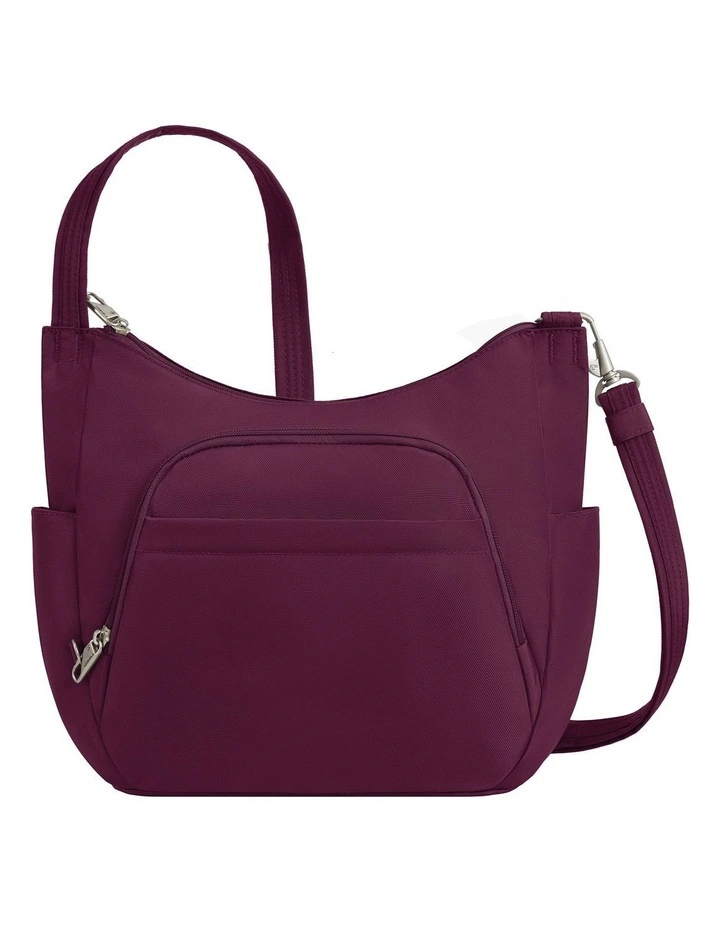 Classic Anti-Theft Crossbody Bucket Bag in Burgundy image 1