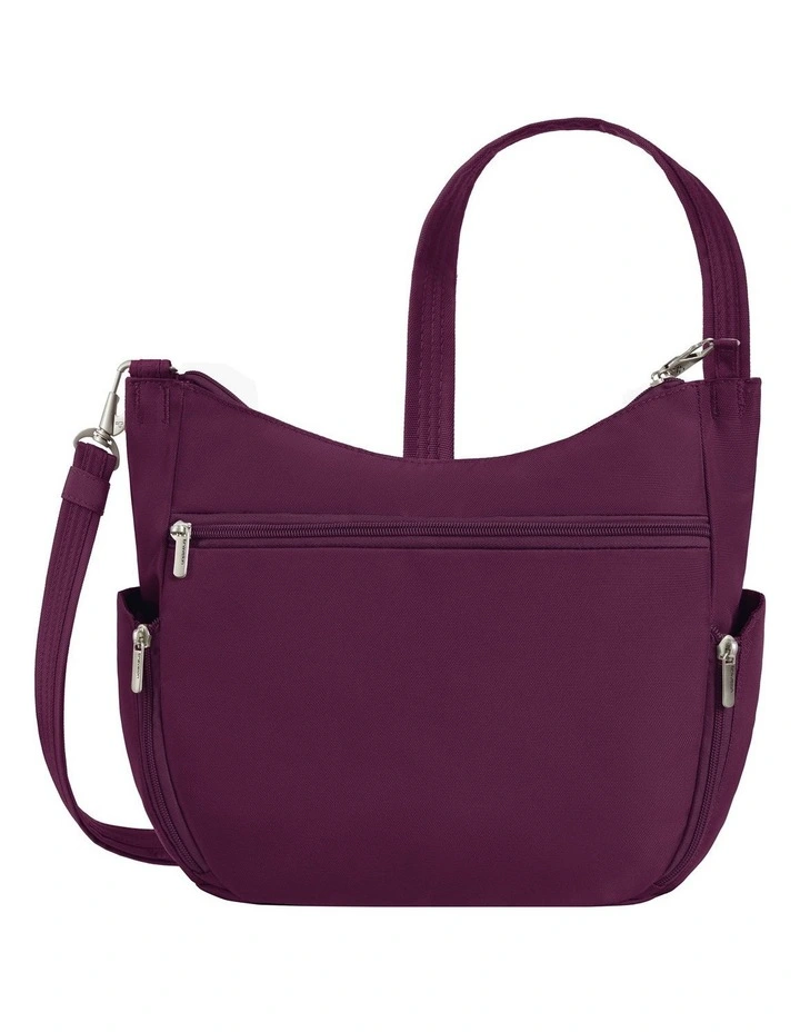 Classic Anti-Theft Crossbody Bucket Bag in Burgundy image 2