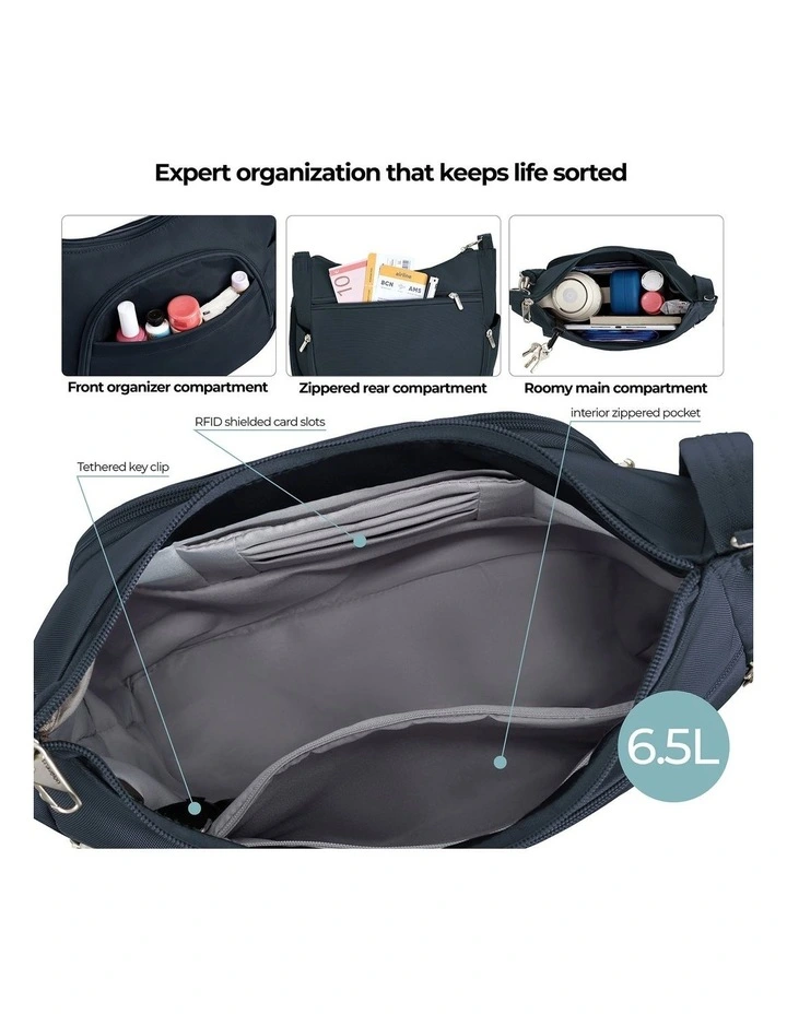 Classic Anti-Theft Crossbody Bucket Bag in Midnight image 4