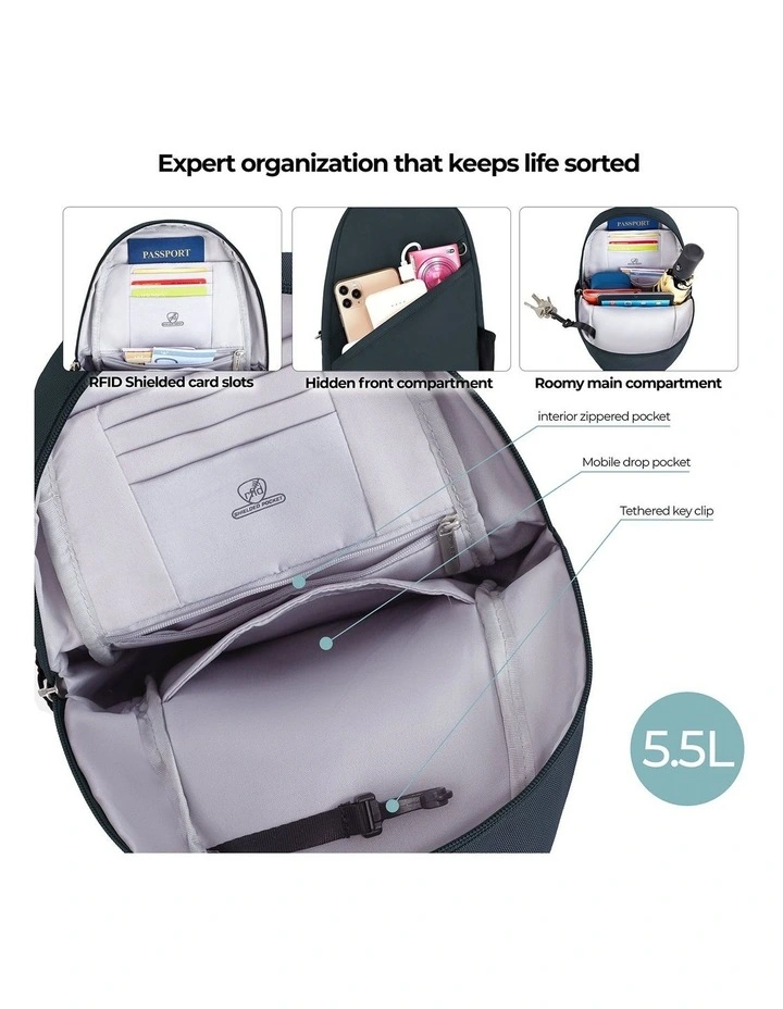 Classic Anti-Theft Sling Bag in Midnight image 4