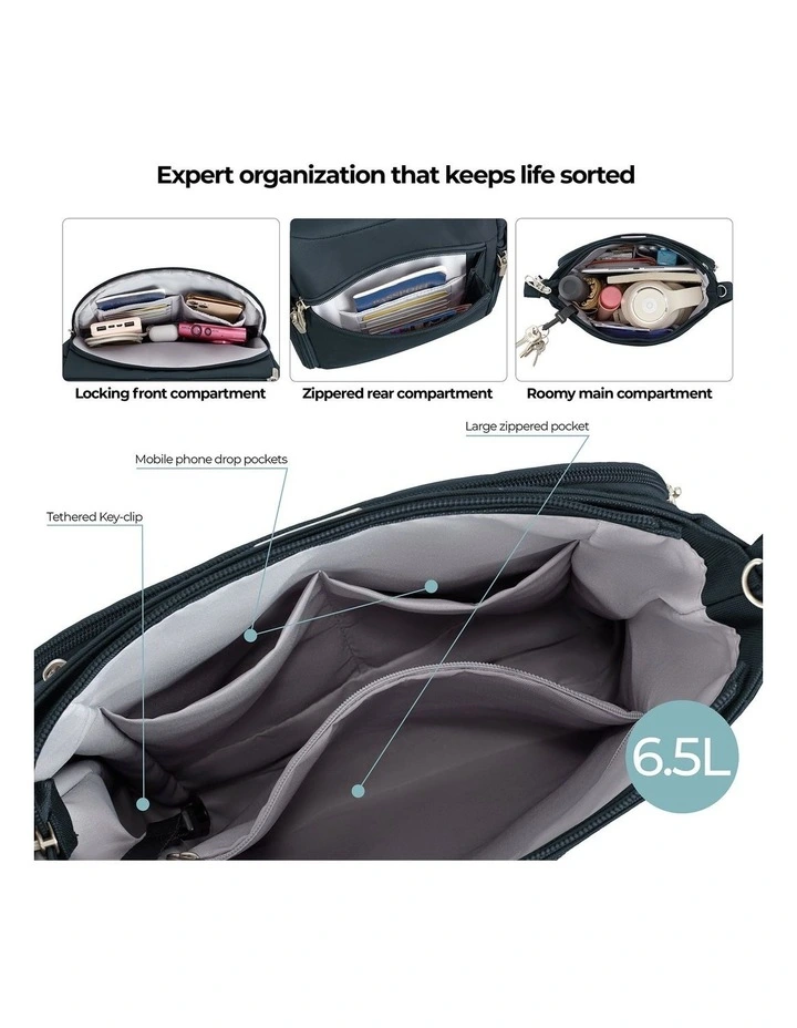 Classic Anti-Theft North/South Crossbody Bag in Midnight image 4
