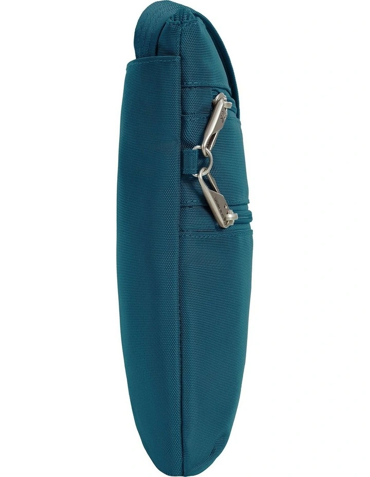 Classic Anti-Theft Slim Double Zip Crossbody Bag in Teal image 3