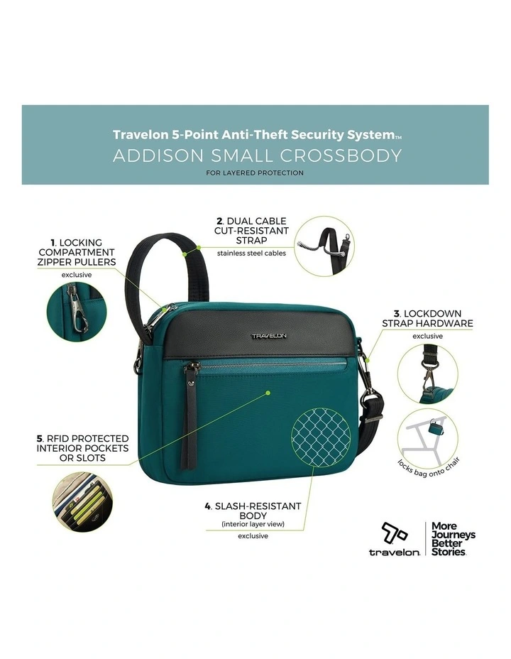 Addison Anti-Theft Small Crossbody Bag in Evergreen image 7