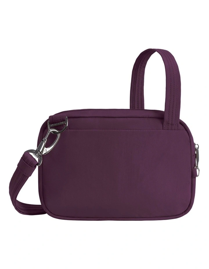 Runways Anti-Theft Tablet Double Compartment Crossbody Bag in Plum image 2