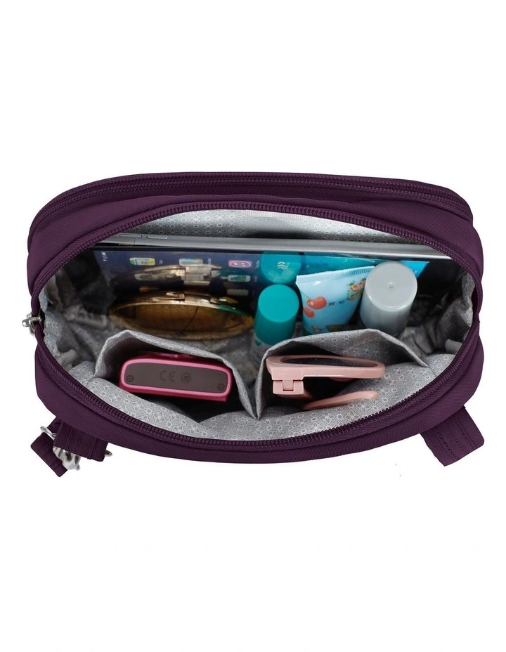 Runways Anti-Theft Tablet Double Compartment Crossbody Bag in Plum image 4