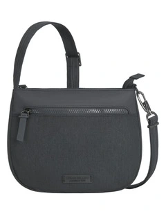Metro Anti-Theft Saddle Crossbody Bag in Gray Heather