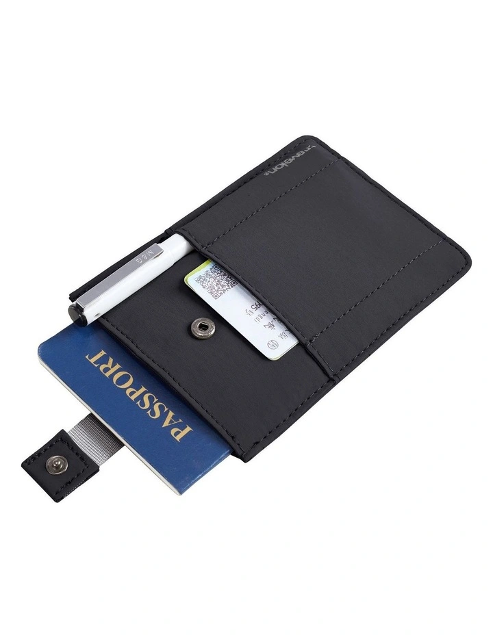 RFID Blocking Pull-Up Passport Holder in Black image 5