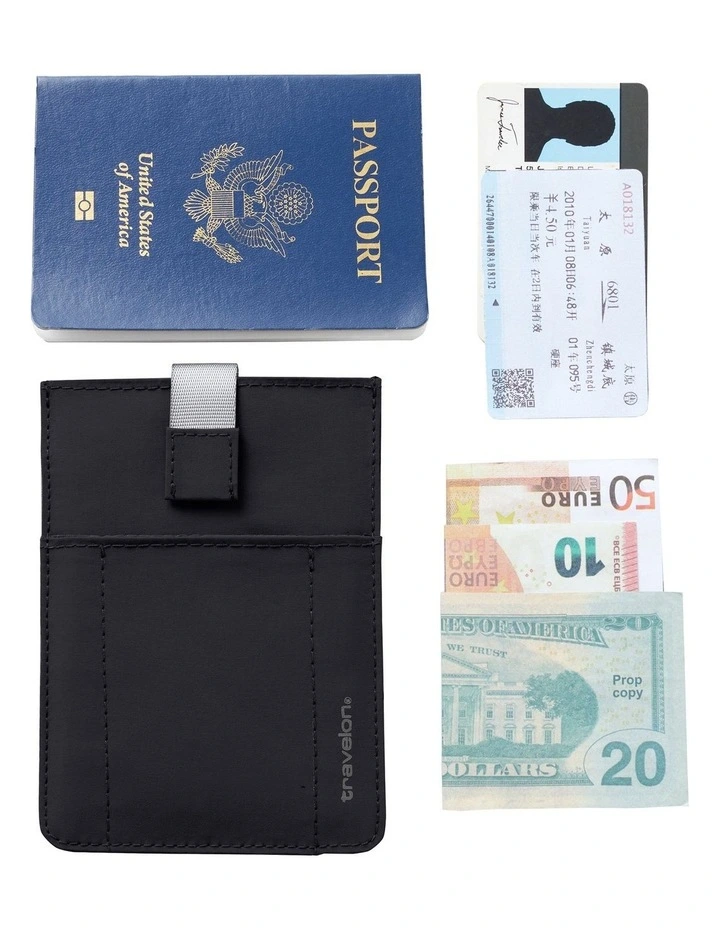 RFID Blocking Pull-Up Passport Holder in Black image 6