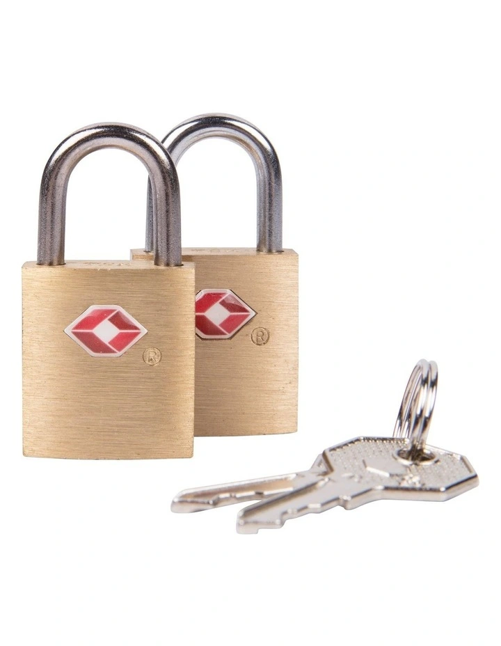 Set of 2 TSA Accepted Padlocks in Brass image 1