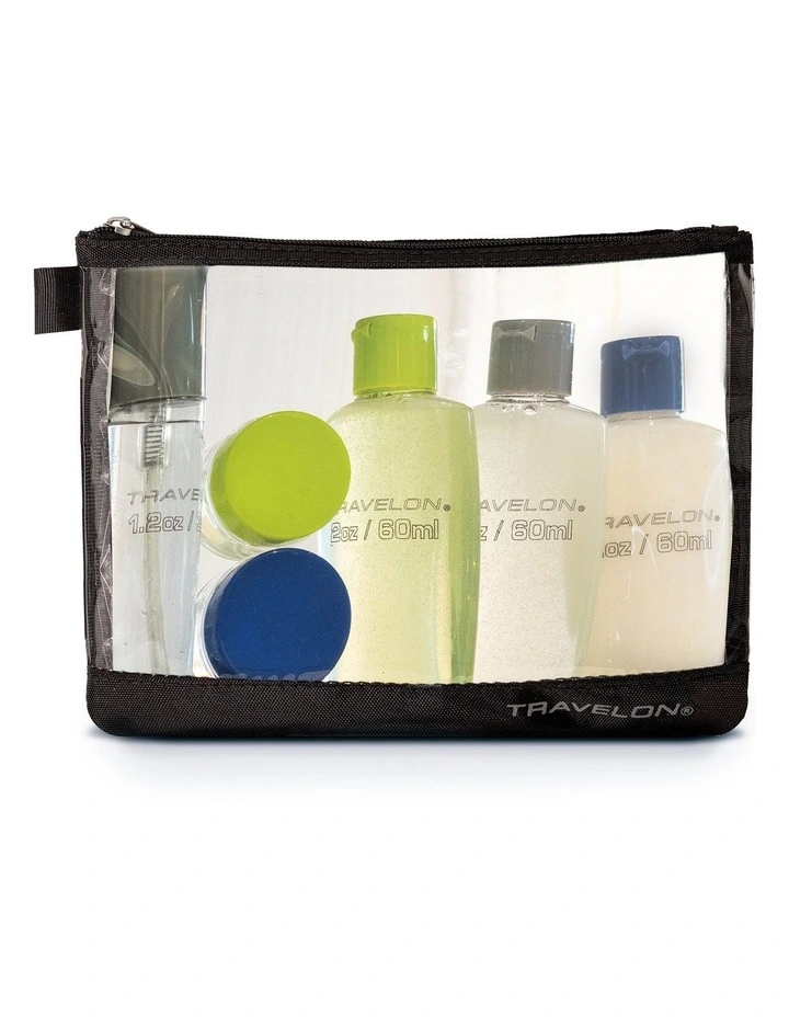 Zip-Top Bag with Bottles in Black image 1
