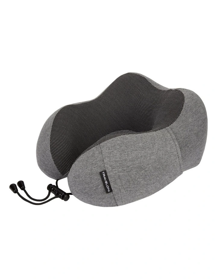 Contoured Memory Foam Travel Pillow in Charcoal image 1