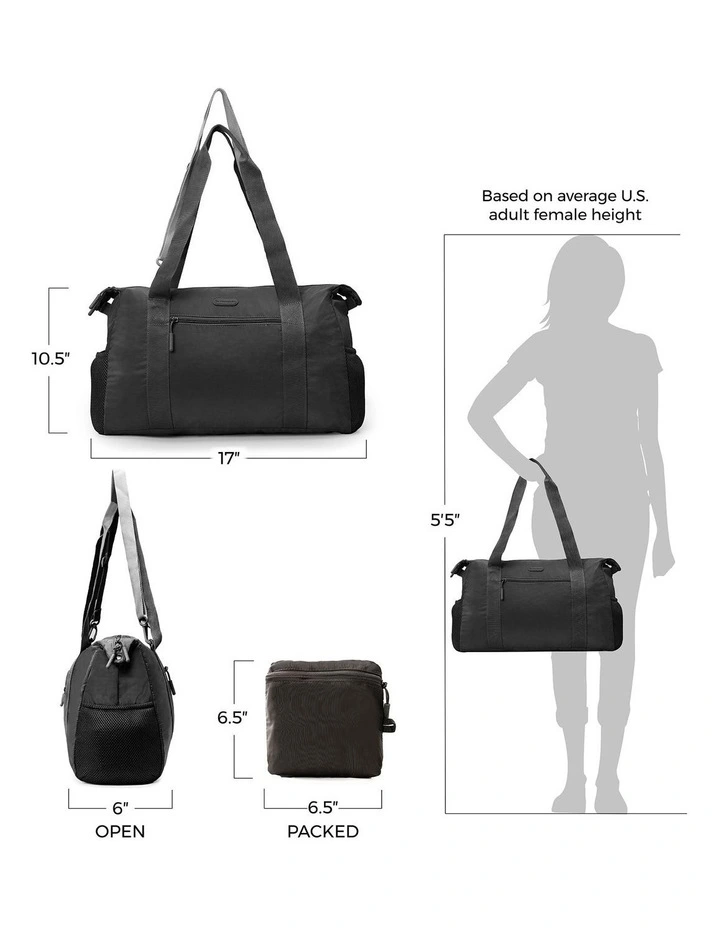 Packable Tote in Black image 7