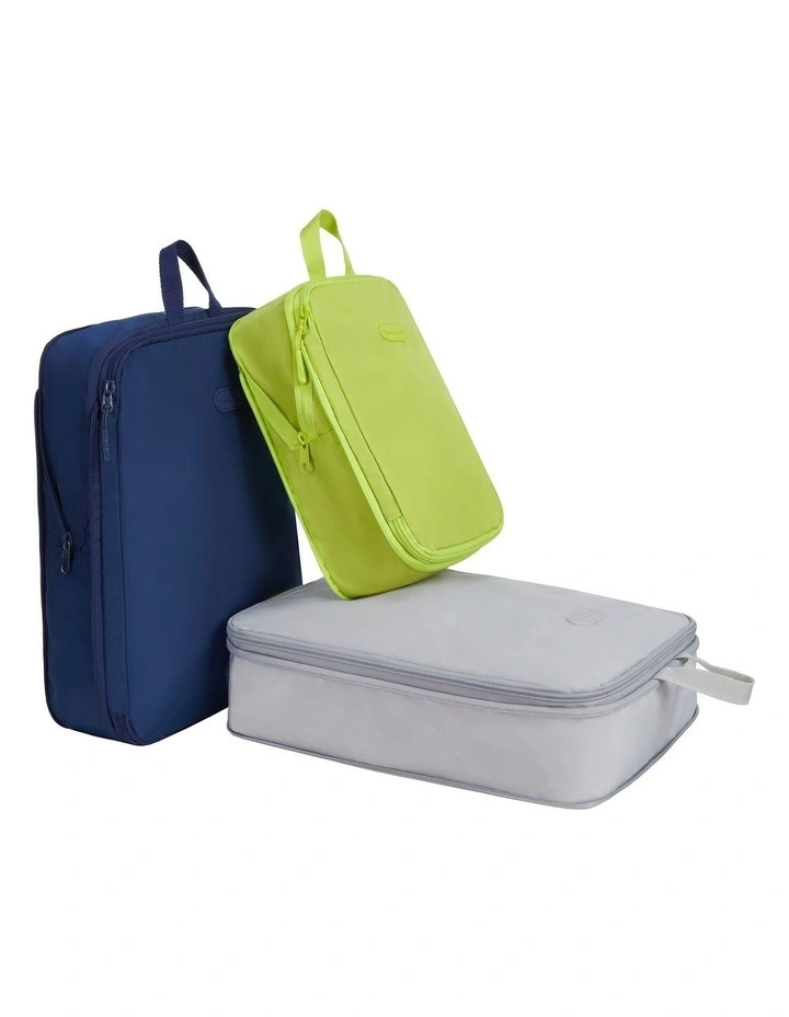 Set of 3 Compression Packing Cubes in Cool Tones image 2