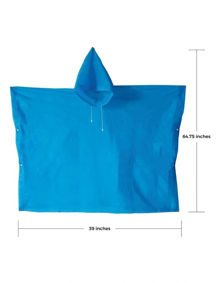 Travel Rain Poncho in Blue image 2
