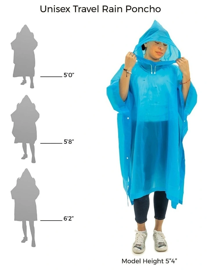 Travel Rain Poncho in Blue image 5