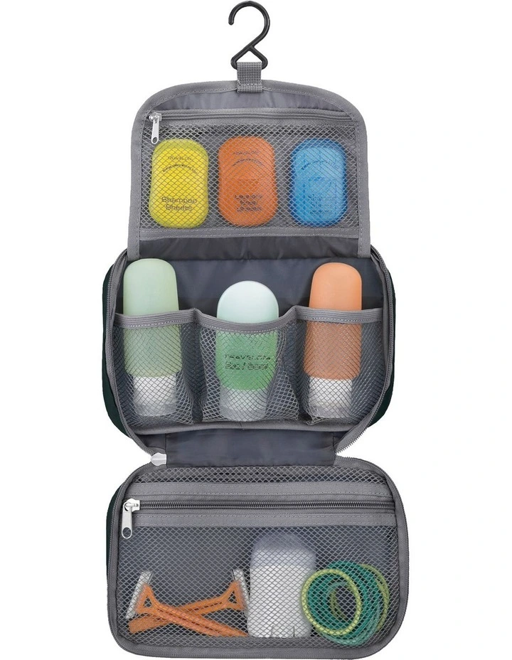 Compact Hanging Toiletry Case in Black image 2