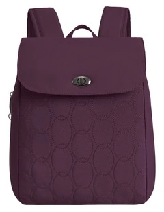 Runways Anti-Theft Compact Backpack in Plum