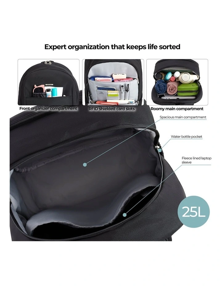 Classic Anti-Theft 17 Laptop & Tablet 25L Backpack in Black image 4