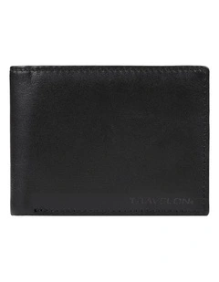 RFID Blocking Billfold Leather Wallet in Black