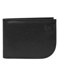 RFID Blocking Front Pocket Leather Wallet in Black