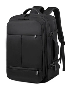 Large Capacity Travel Backpack With USB Charging Port in Black