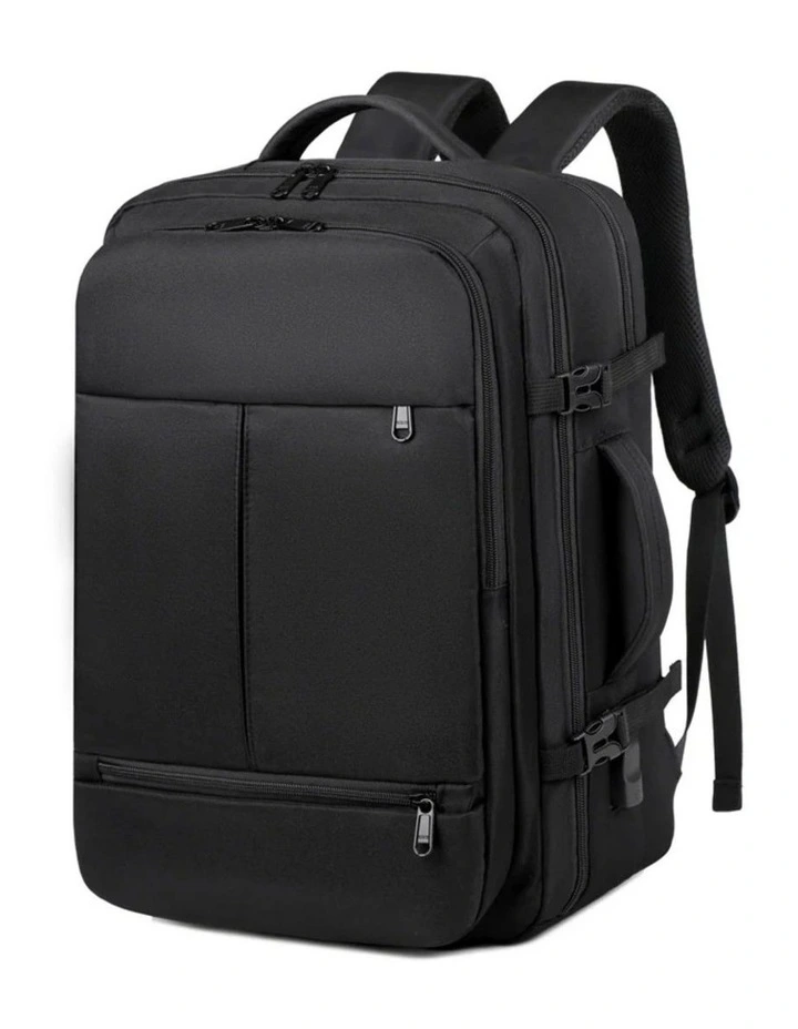 Large Capacity Travel Backpack With USB Charging Port in Black image 1