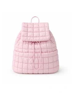 Nylon Backpack With Adjustable Straps in Pink
