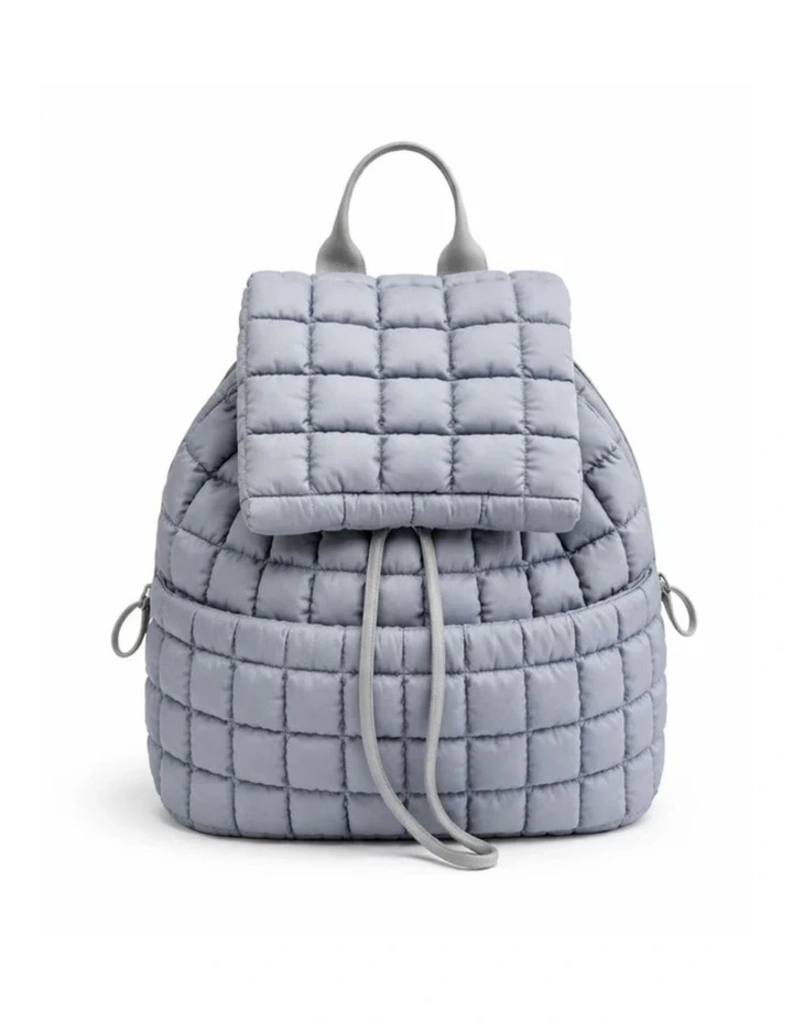 Nylon Backpack with Adjustable Straps in Gray image 1