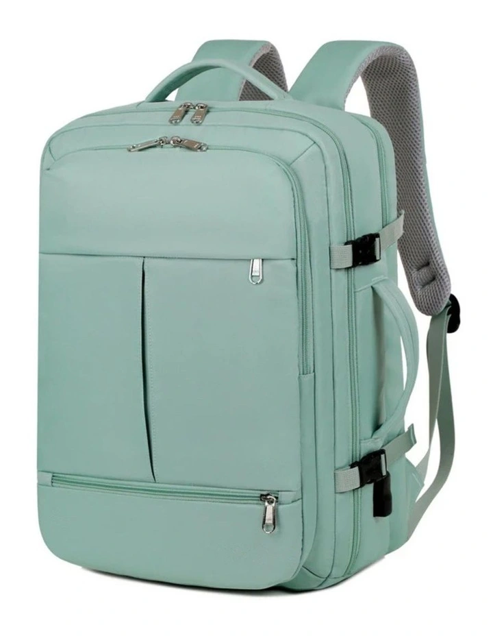 Large Capacity Travel Backpack With USB Charging Port in Green image 1