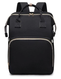 Multifunctional Backpack With Mosquito Net and Insulated Pockets in Black