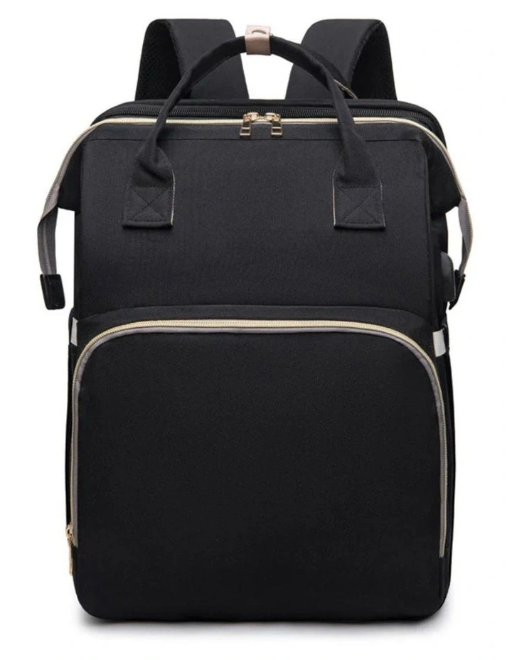 Multifunctional Backpack With Mosquito Net and Insulated Pockets in Black image 1