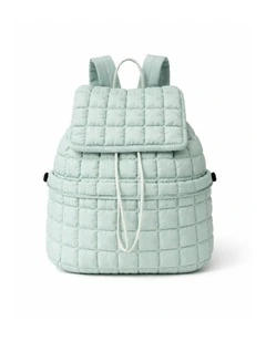Nylon Backpack With Adjustable Straps in Pine Green