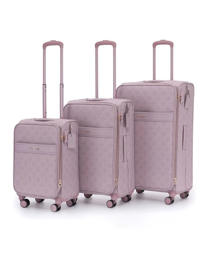 Willow PU Suitcase 3 Piece Set in Misty Rose image 1