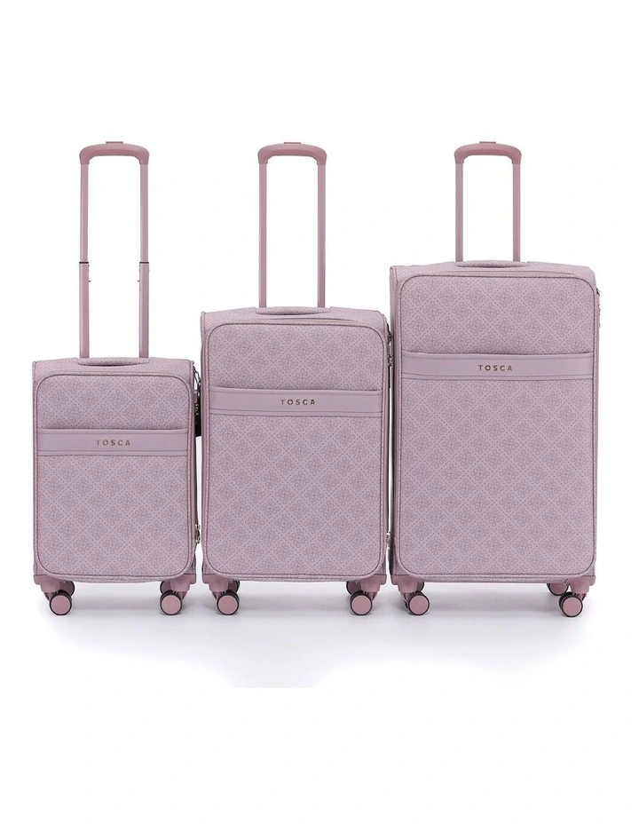 Willow PU Suitcase 3 Piece Set in Misty Rose image 3