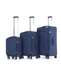 Grange 3 Piece Soft Suitcase Set in Indigo Blue